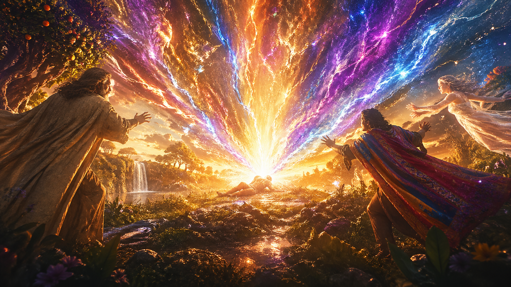 An explosion of light at creation