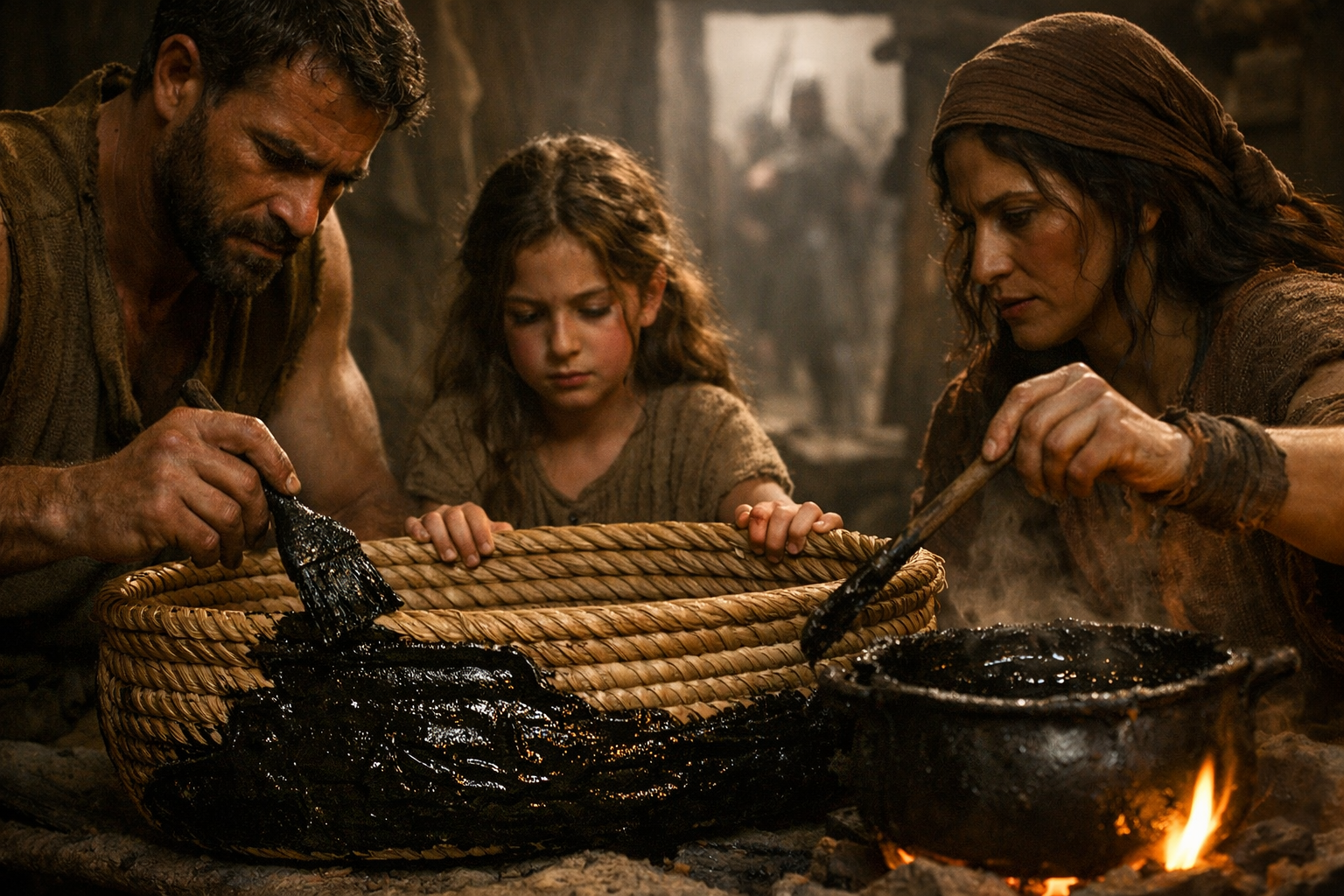 Coating the Basket by Firelight
