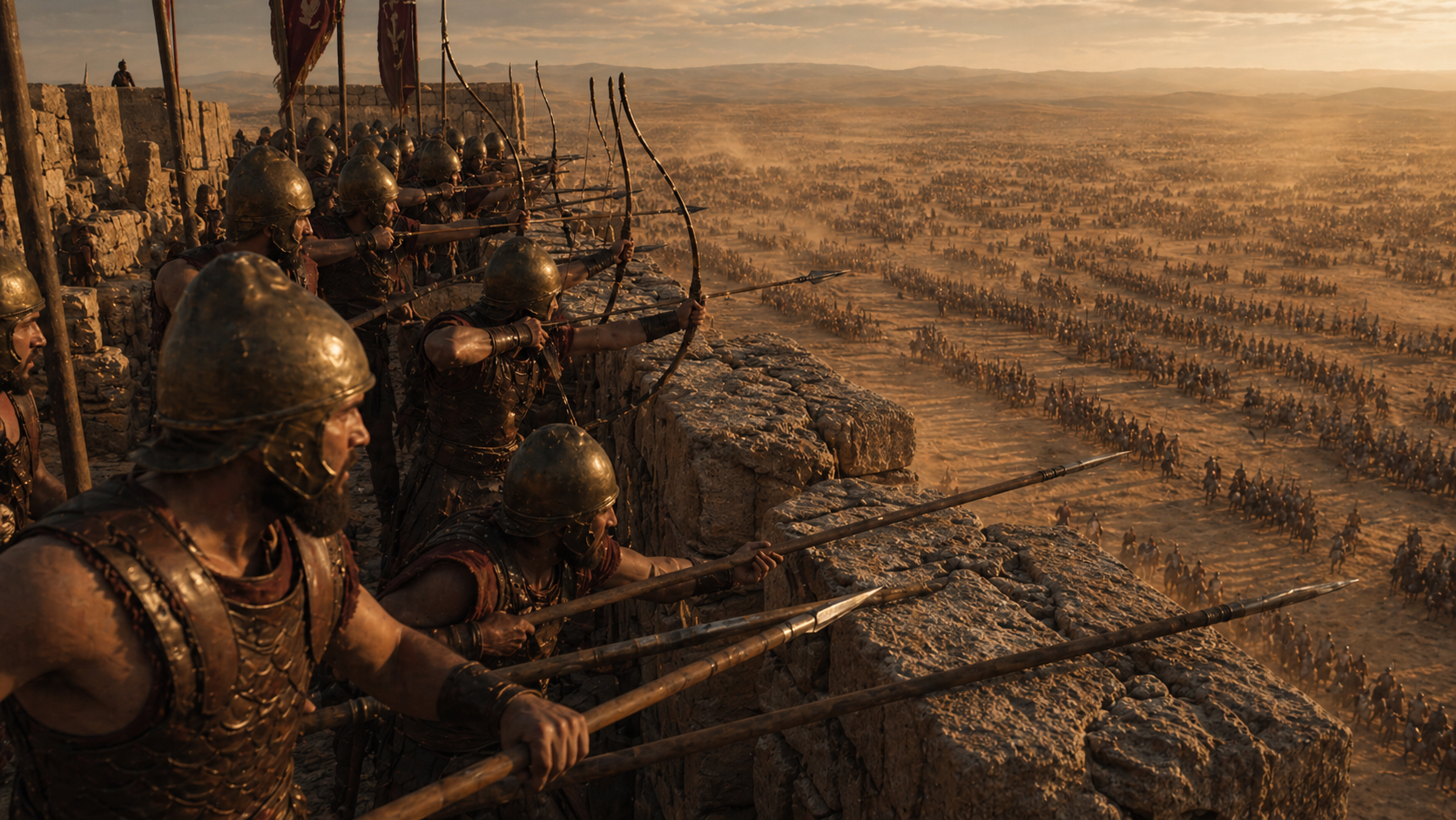 Warriors on the wall of Jericho