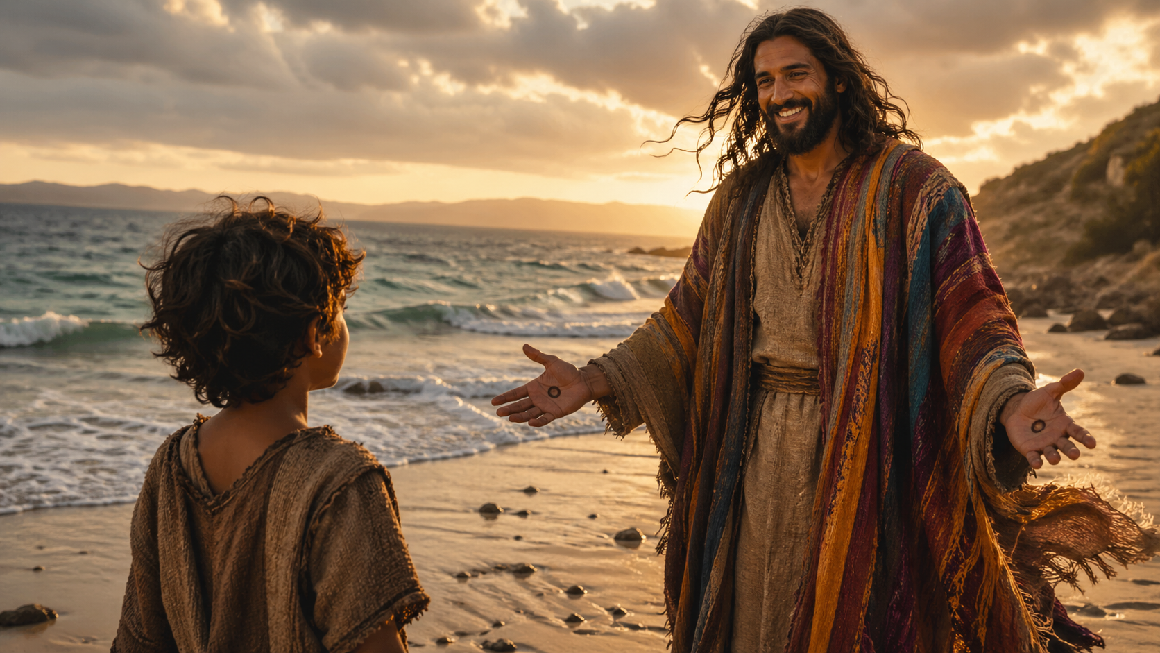 Jesus on the shore