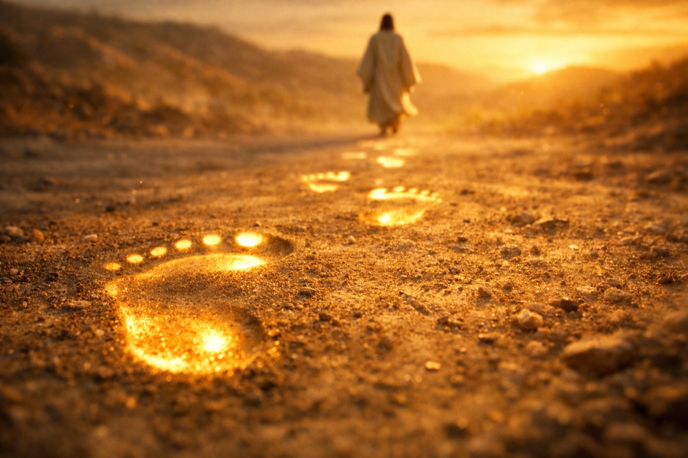 Glowing footprints